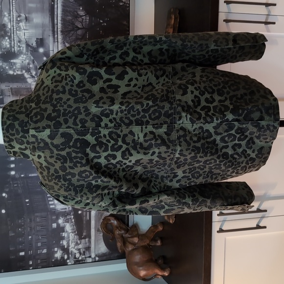 Avec Les Filles Women's Anthropologie Olive Print Cargo Jacket,Size S. - Picture 6 of 14